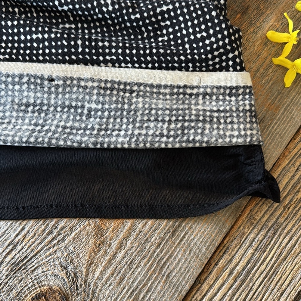 Tory Burch Black and Cream Sleeveless Wool Jersey Dress Size Large - Picture 7 of 13